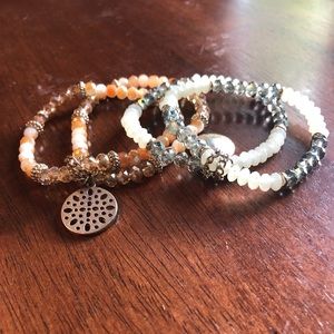 Peach/Aqua Bracelet Set